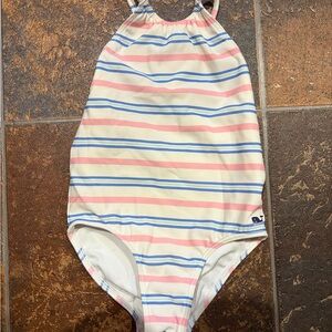 Vineyard Vines Pink and Blue Striped Kids Swim One Piece